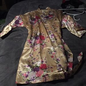 Floral silk kimono